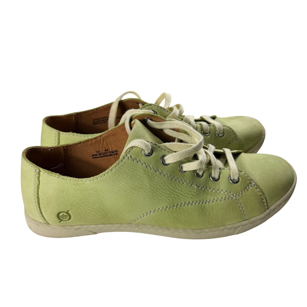 Born Kai Green Leather Lace Up Sneakers Shoes W72211 Womens 10 Euro 42